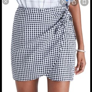 Madewell gingham wrap skirt